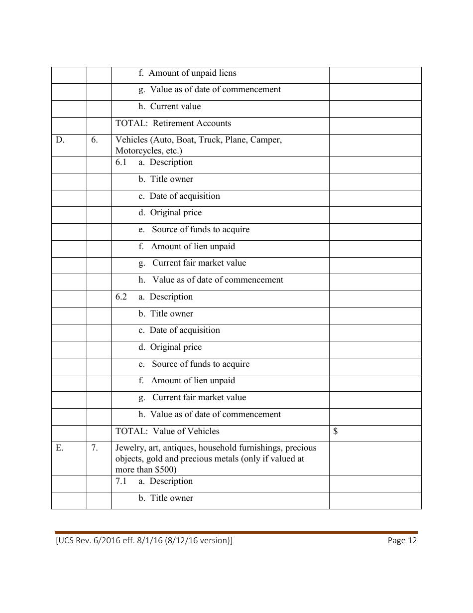 Statement of Net Worth - New York, Page 12