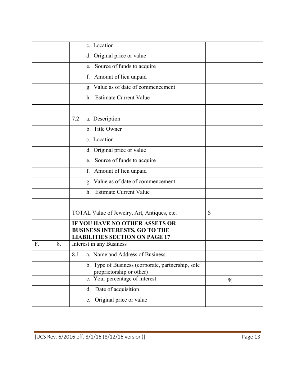 Statement of Net Worth - New York, Page 13