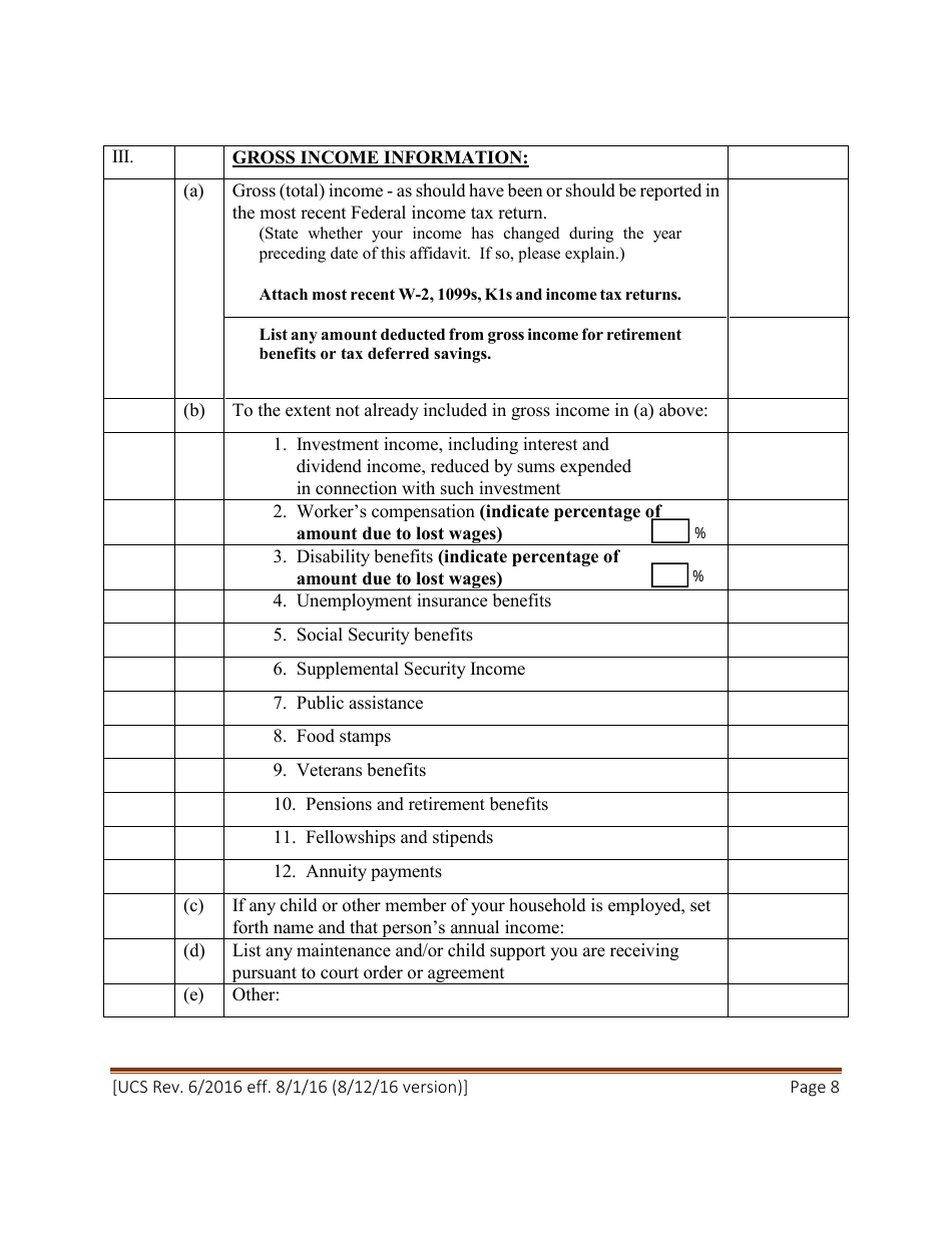 Statement of Net Worth - New York, Page 8