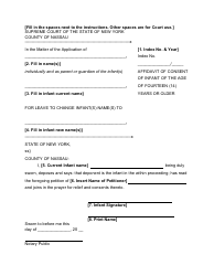 Document preview: Form 41 Affidavit of Consent of Infant of the Age of Fourteen (14) Years or Older - Nassau County, New York