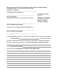 Form 16 Affidavit in Support of Nunc Pro Tunc Order- Change of Infant's Name - Nassau County, New York