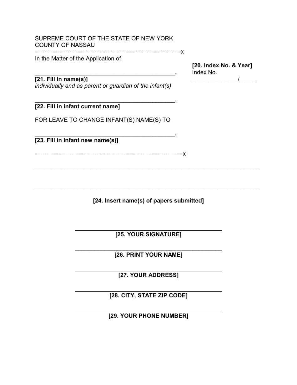 Form 16 Affidavit in Support of Nunc Pro Tunc Order- Change of Infants Name - Nassau County, New York, Page 3