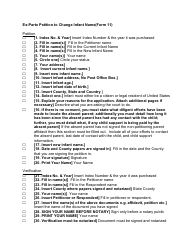 Instructions for Form 11 Ex-parte Petition for Change of Infants Name - Nassau County, New York