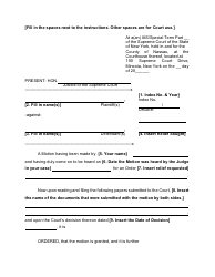 Document preview: Long Form Order - Nassau County, New York