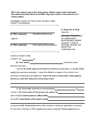 Document preview: Affidavit in Support of Temporary Restraining Order Against a Public Officer, Board, or Municipal Corporation - Nassau County, New York