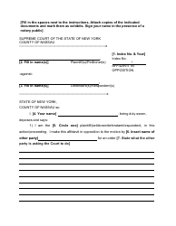 Form 21 Affidavit in Opposition - Nassau County, New York
