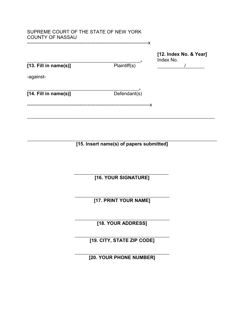Form 21 Affidavit in Opposition - Nassau County, New York, Page 3