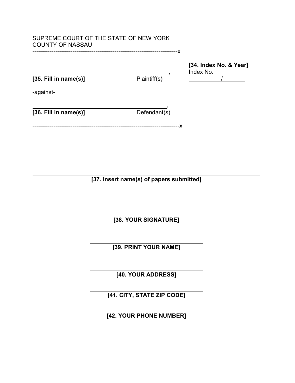 Form 38 Affidavit in Support - Nassau County, New York, Page 3