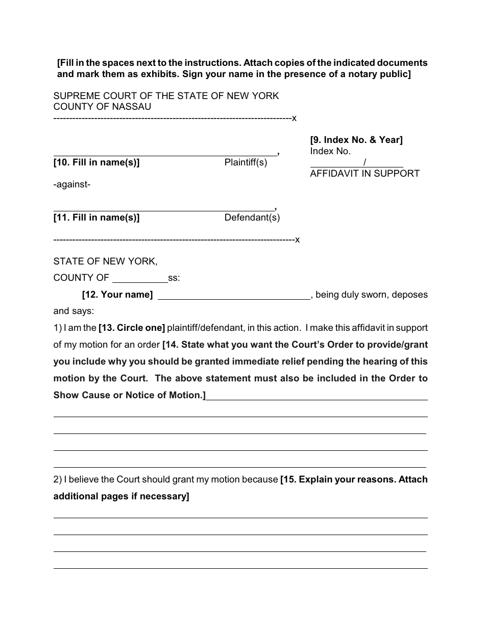 Form 6 Order to Show Cause for Contempt in a Civil Action - Nassau County, New York, Page 3