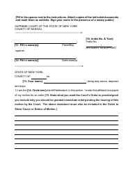 Form 39 Affidavit in Support of a Temporary Restraining Order in a Civil Action - Nassau County, New York