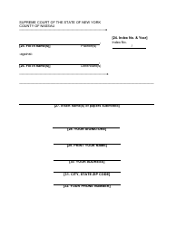 Form 39 Affidavit in Support of a Temporary Restraining Order in a Civil Action - Nassau County, New York, Page 4