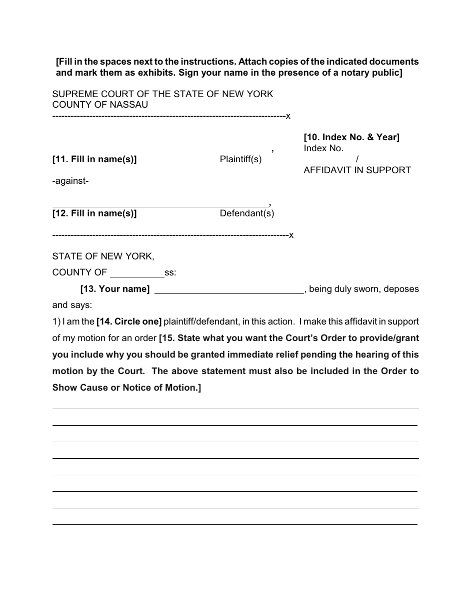 Form 3 Order to Show Cause in a Civil Action With Temporary Restraining Order (T.r.o.) - Nassau County, New York, Page 3