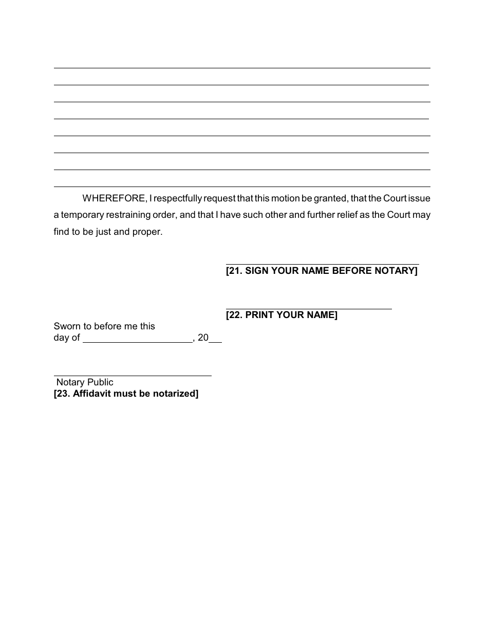 Form 3 Order to Show Cause in a Civil Action With Temporary Restraining Order (T.r.o.) - Nassau County, New York, Page 5