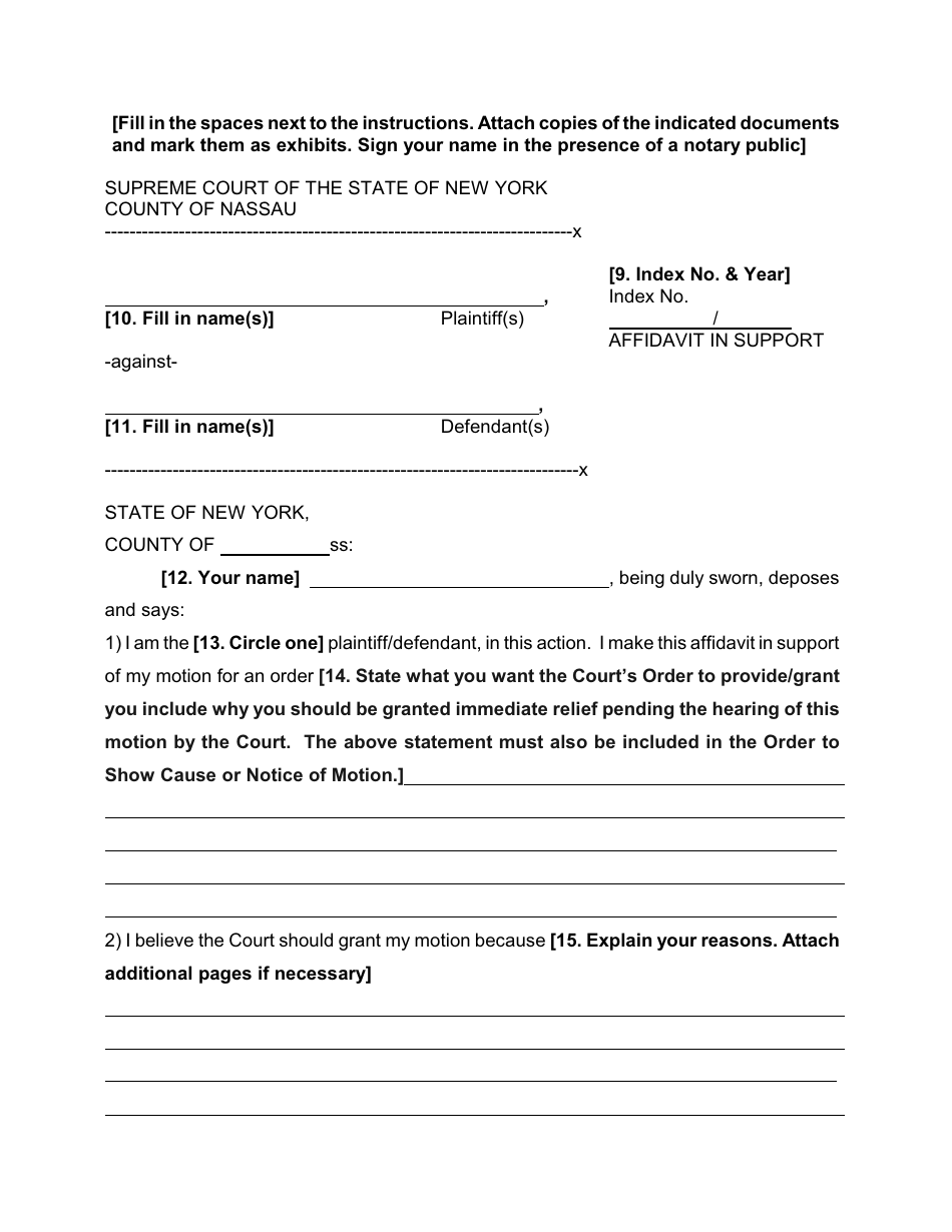 Form 2 Order to Show Cause in a Civil Action - Nassau County, New York, Page 3