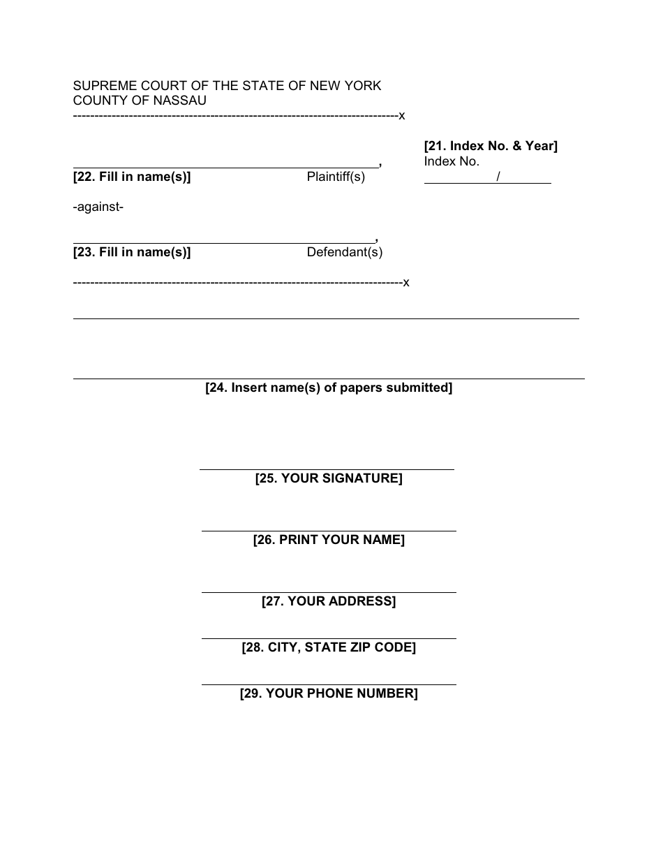 Form 2 Order to Show Cause in a Civil Action - Nassau County, New York, Page 5