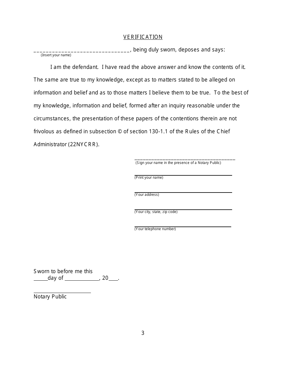 Answer for Consumer Credit Transaction - New York, Page 3