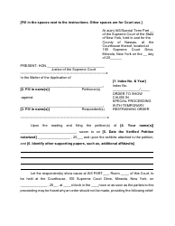 Document preview: Order to Show Cause in Special Proceeding With Temporary Restraining Order - Nassau County, New York