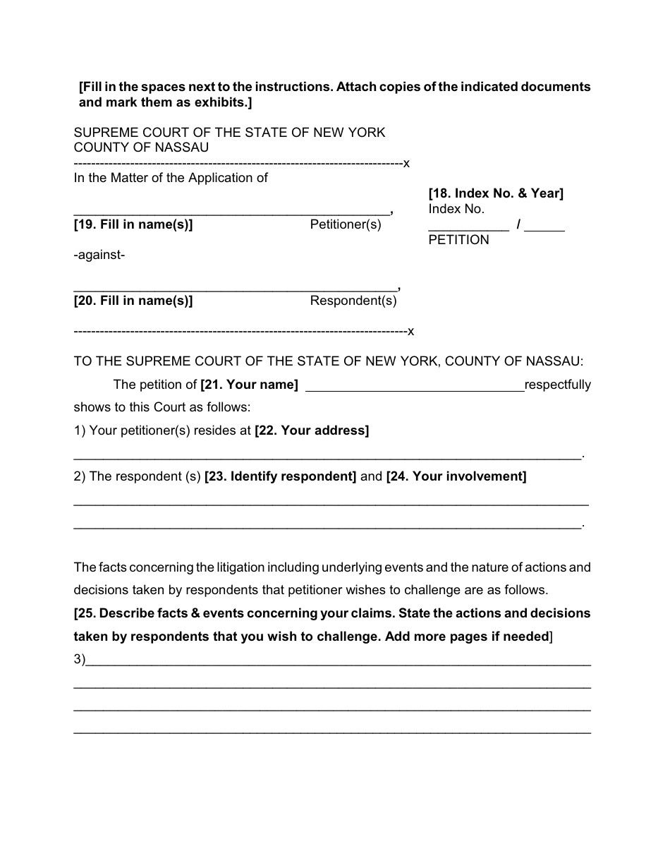 Notice of Petition, Petition, Verification in a Special Proceeding - Nassau County, New York, Page 3