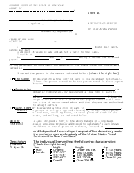 Document preview: Affidavit of Service of Initiating Papers - New York