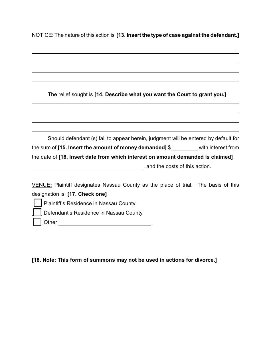 Summons With Notice - Nassau County, New York, Page 2