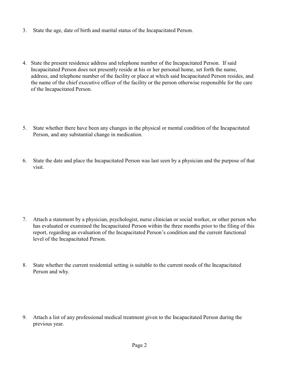 Annual Report of Personal Needs Guardian - Nassau County, New York, Page 2