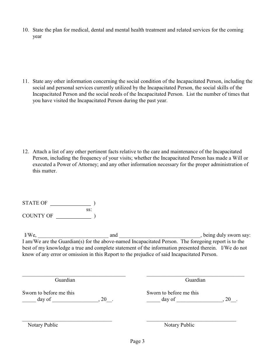 Annual Report of Personal Needs Guardian - Nassau County, New York, Page 3