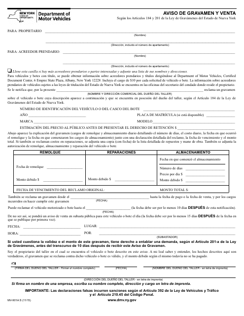 Form MV-901AS  Printable Pdf
