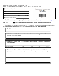 Form DSCB:54-311 &quot;Registration of Fictitious Name&quot; - Pennsylvania