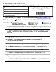 Document preview: Form DSCB:15-1306/2102/2303/2702/2903/3101/3303/7102 Articles of Incorporation - for Profit - Pennsylvania