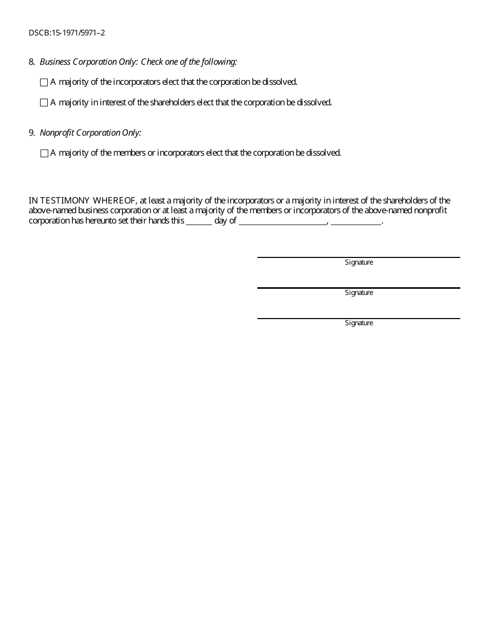 Form DSCB:15-1971/5971 - Fill Out, Sign Online and Download Fillable ...