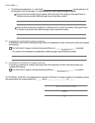Form DSCB:15-8832 Certificate of Authority/Amendment/Cancellation - Pennsylvania, Page 2