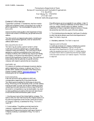 Form DSCB:15-8833 Certificate of Denial - Limited Liability Company - Pennsylvania, Page 2