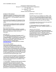Form DSCB:15-8474/8665 Certificate of Dissociation as a Partner - Pennsylvania, Page 2