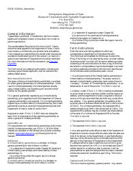 Form DSCB:15-8201A Statement of Registration - Domestic Registered Limited Liability Partnership - Pennsylvania, Page 2