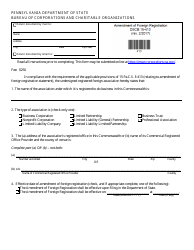 Form DSCB:15-413 Amendment of Foreign Registration - Pennsylvania