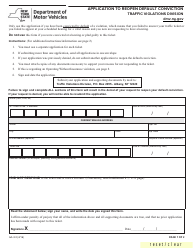Document preview: Form AA-3.3 Application to Reopen Default Conviction - New York