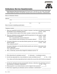 Ambulance Service Questionnaire - Minnesota