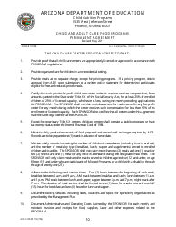 ADE Form 718 Child and Adult Care Food Program Permanent Agreement - Arizona, Page 10