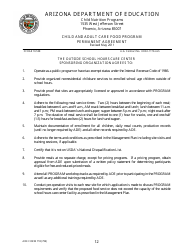 ADE Form 718 Child and Adult Care Food Program Permanent Agreement - Arizona, Page 12