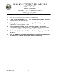 ADE Form 718 Child and Adult Care Food Program Permanent Agreement - Arizona, Page 14
