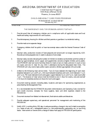 ADE Form 718 Child and Adult Care Food Program Permanent Agreement - Arizona, Page 17