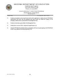 ADE Form 718 Child and Adult Care Food Program Permanent Agreement - Arizona, Page 18