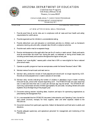 ADE Form 718 Child and Adult Care Food Program Permanent Agreement - Arizona, Page 19