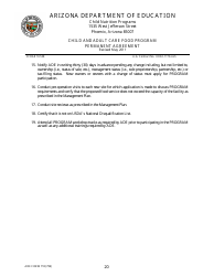 ADE Form 718 Child and Adult Care Food Program Permanent Agreement - Arizona, Page 20