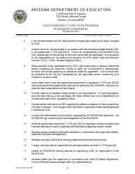 ADE Form 718 Child and Adult Care Food Program Permanent Agreement - Arizona, Page 3