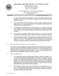 ADE Form 718 Child and Adult Care Food Program Permanent Agreement - Arizona, Page 7