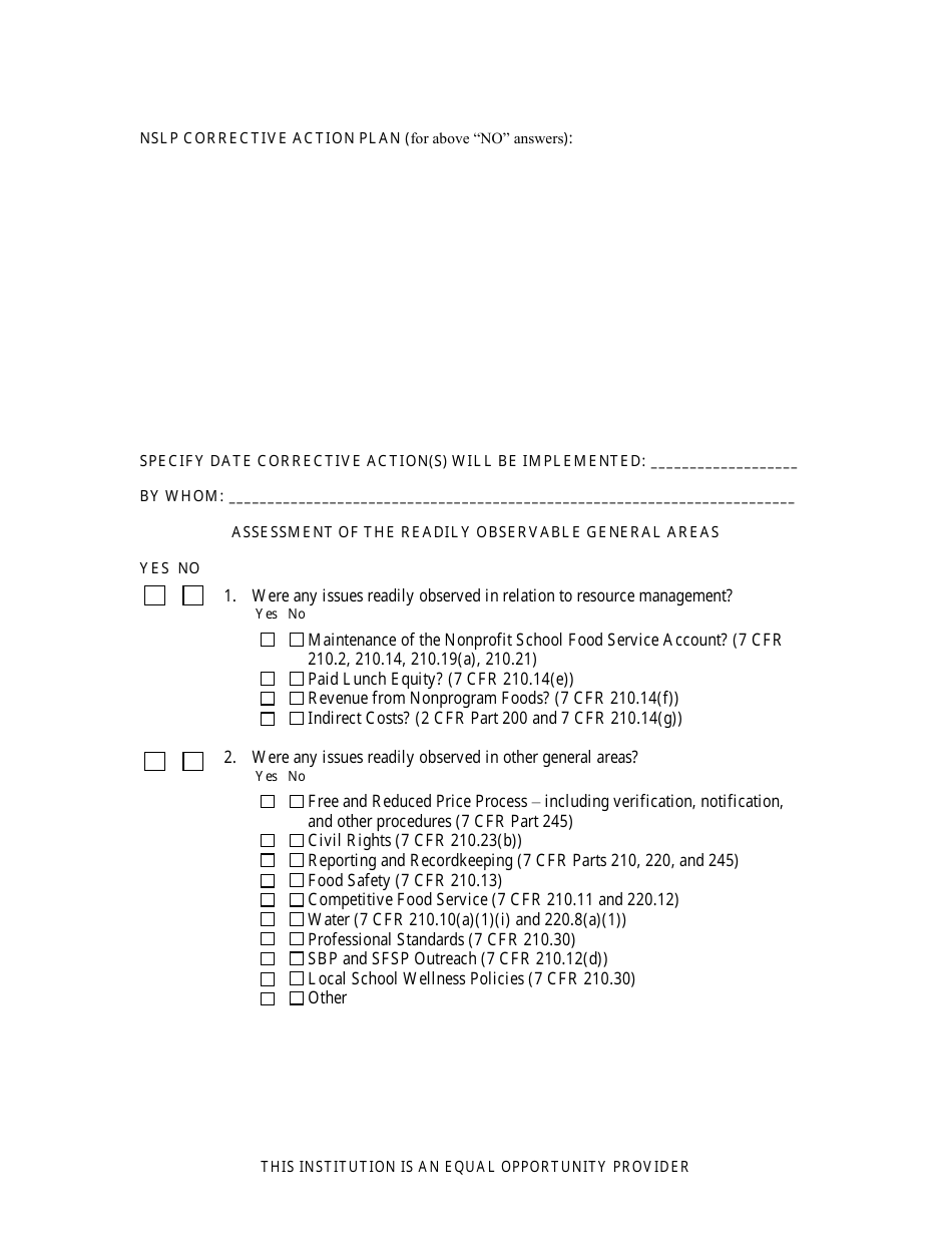National School Lunch Program on-Site Monitoring Checklist - Arizona, Page 3