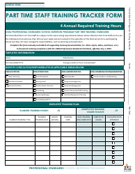 Arizona Part Time Staff Training Tracker Form Download Fillable PDF ...