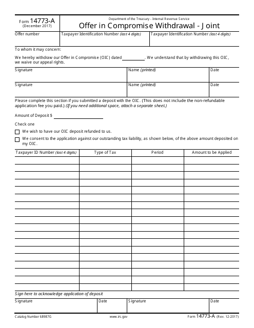 IRS Form 14773-A  Printable Pdf