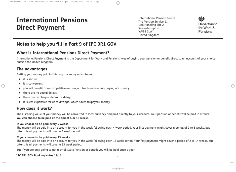Form IPC BR1 International Pensions Direct Payment - United Kingdom, Page 3